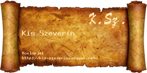 Kis Szeverin névjegykártya